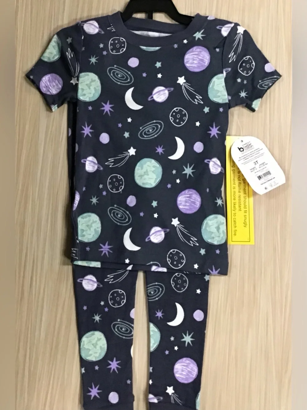 Wonder Nation Toddler Cotton Sleep Tee and Pants Pajama Set, 2-Piece